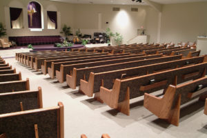 custom oak church pews