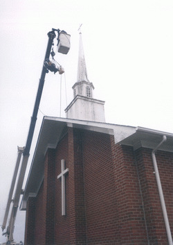 church steeple maintenance before